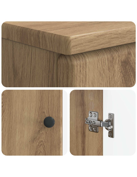 Set di Armadi da Bagno da 2 Pezzi BREDA Rovere Artigianale
