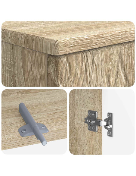 Set di Armadi da Bagno da 2 Pezzi DELFT Rovere Sonoma