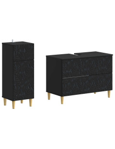 Set di Armadi da Bagno da 2 Pezzi DELFT Nero