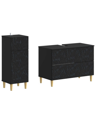 Set di Armadi da Bagno da 2 Pezzi DELFT Nero