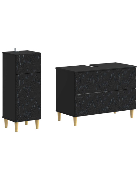 Set di Armadi da Bagno da 2 Pezzi DELFT Nero