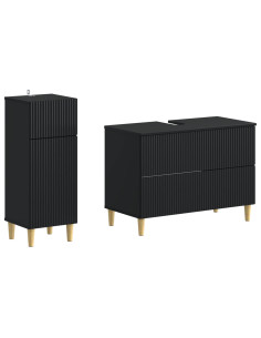 Set di Armadi da Bagno da 2 Pezzi ARNHEM Nero