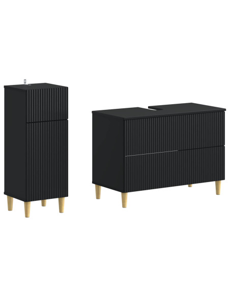 Set di Armadi da Bagno da 2 Pezzi ARNHEM Nero