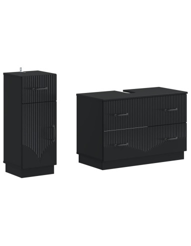 Set di Armadi da Bagno da 2 Pezzi HOORN Nero