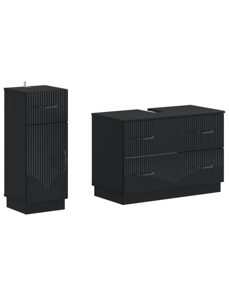 Set di Armadi da Bagno da 2 Pezzi HOORN Nero