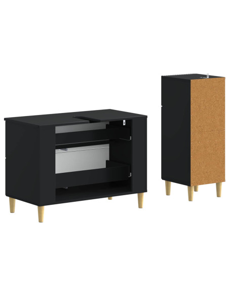 Set di Armadi da Bagno da 2 Pezzi DELFT Nero