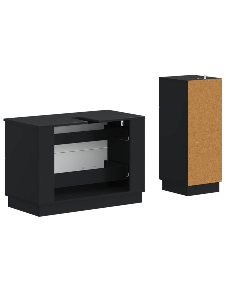 Set di Armadi da Bagno da 2 Pezzi HOORN Nero