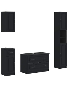 Set di Mobili da Bagno da 4 Pezzi UTRECHT Nero