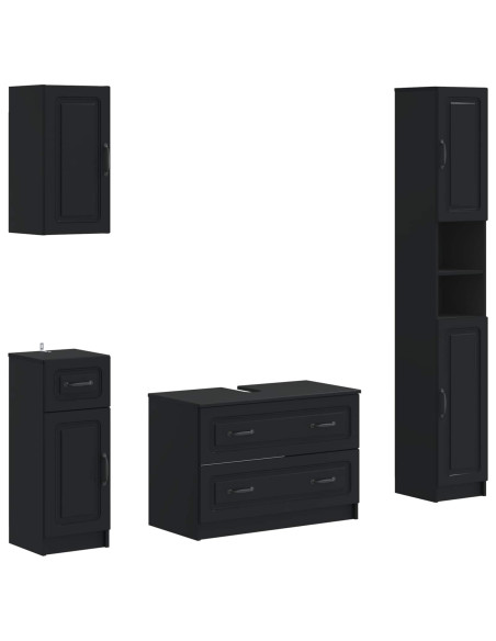 Set di Mobili da Bagno da 4 Pezzi UTRECHT Nero