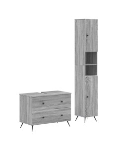Set di Armadi da Bagno da 2 Pezzi BREDA Sonoma grigio