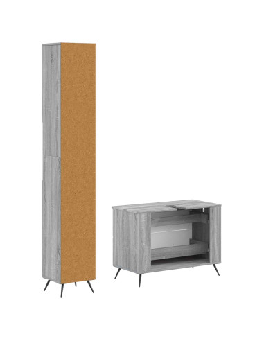 Set di Armadi da Bagno da 2 Pezzi BREDA Sonoma grigio