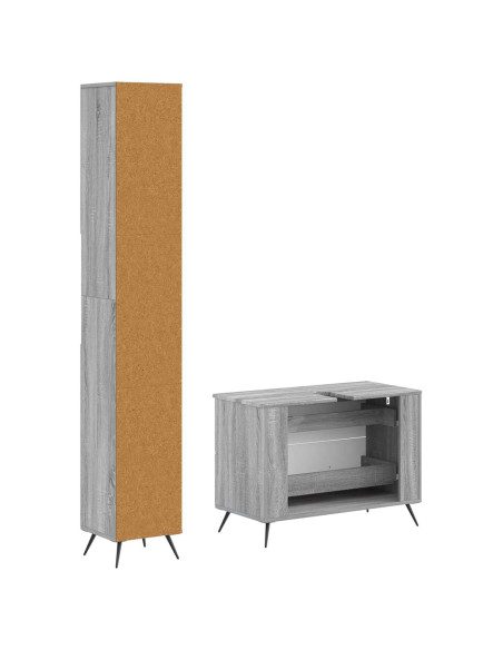 Set di Armadi da Bagno da 2 Pezzi BREDA Sonoma grigio