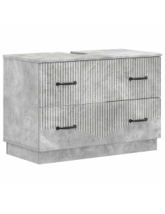 Set di Armadi da Bagno da 2 Pezzi HOORN Grigio Cemento 2
