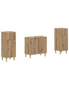 Set di Armadi da Bagno da 2 Pezzi ARNHEM Rovere Artigianale