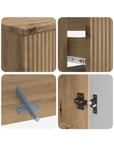 Set di Armadi da Bagno da 2 Pezzi ARNHEM Rovere Artigianale