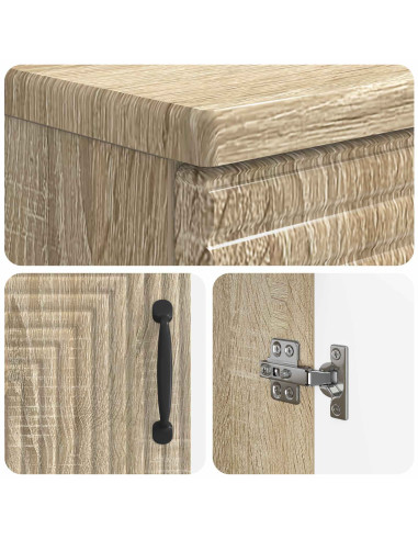 Set di Armadi da Bagno da 2 Pezzi HAARLEM Rovere Sonoma