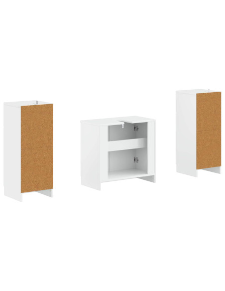 Set di Armadi da Bagno da 2 Pezzi UTRECHT Bianco Lucido