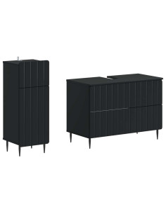 Set di Armadi da Bagno da 2 Pezzi ZWOLLE Nero