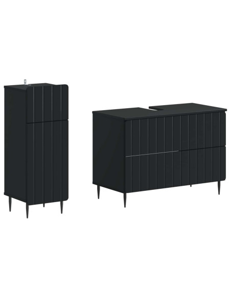 Set di Armadi da Bagno da 2 Pezzi ZWOLLE Nero