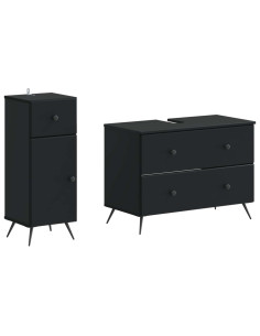 Set di Armadi da Bagno da 2 Pezzi BREDA Nero