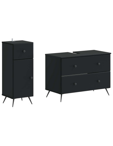 Set di Armadi da Bagno da 2 Pezzi BREDA Nero