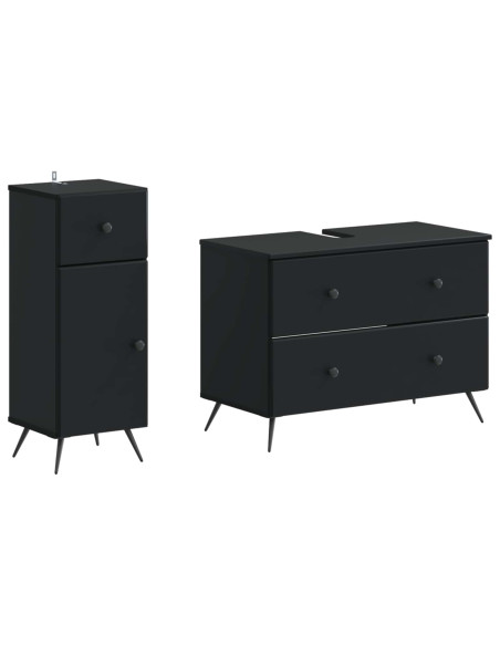 Set di Armadi da Bagno da 2 Pezzi BREDA Nero