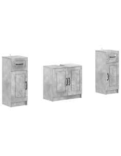 Set di Armadi da Bagno da 2 Pezzi UTRECHT Grigio Cemento