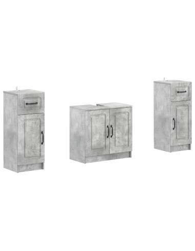 Set di Armadi da Bagno da 2 Pezzi UTRECHT Grigio Cemento