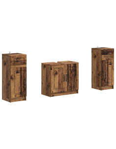 Set di Armadi da Bagno da 2 Pezzi UTRECHT Legno antico
