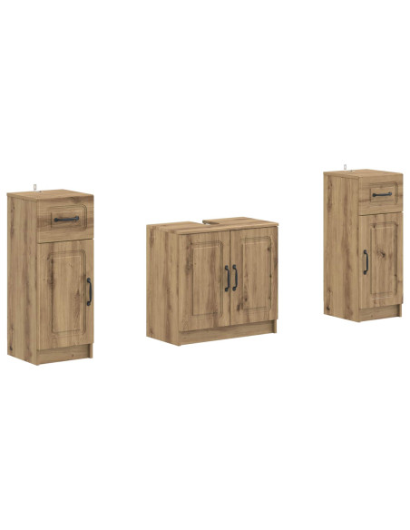 Set di Armadi da Bagno da 2 Pezzi UTRECHT Rovere Artigianale