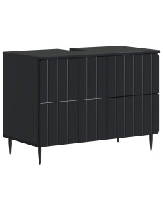 Set di Armadi da Bagno da 2 Pezzi ZWOLLE Nero 2