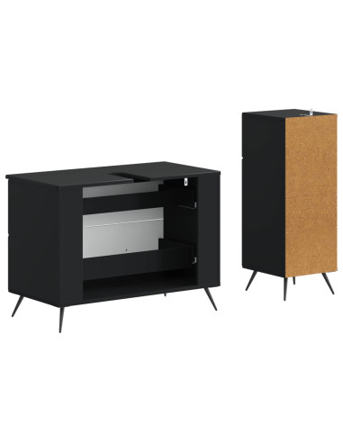 Set di Armadi da Bagno da 2 Pezzi BREDA Nero