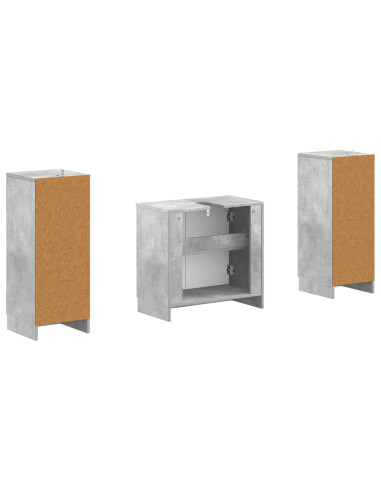 Set di Armadi da Bagno da 2 Pezzi UTRECHT Grigio Cemento