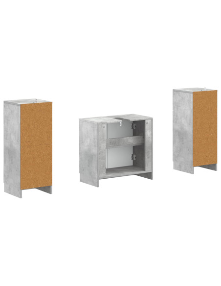 Set di Armadi da Bagno da 2 Pezzi UTRECHT Grigio Cemento