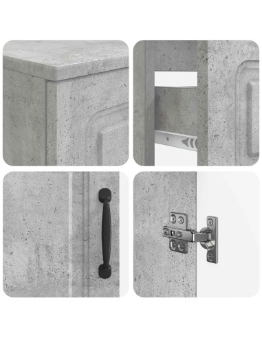 Set di Armadi da Bagno da 2 Pezzi UTRECHT Grigio Cemento