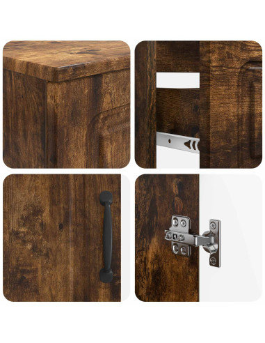 Set di Armadi da Bagno da 2 Pezzi UTRECHT Rovere Fumo
