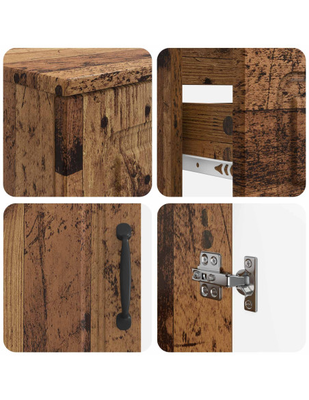 Set di Armadi da Bagno da 2 Pezzi UTRECHT Legno antico