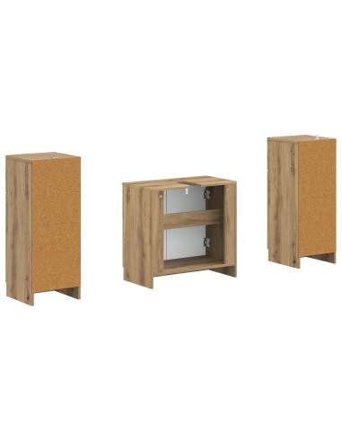 Set di Armadi da Bagno da 2 Pezzi UTRECHT Rovere Artigianale