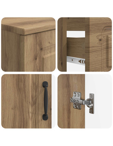 Set di Armadi da Bagno da 2 Pezzi UTRECHT Rovere Artigianale