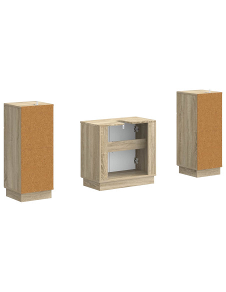 Set di Armadi da Bagno da 2 Pezzi HOORN Rovere Sonoma