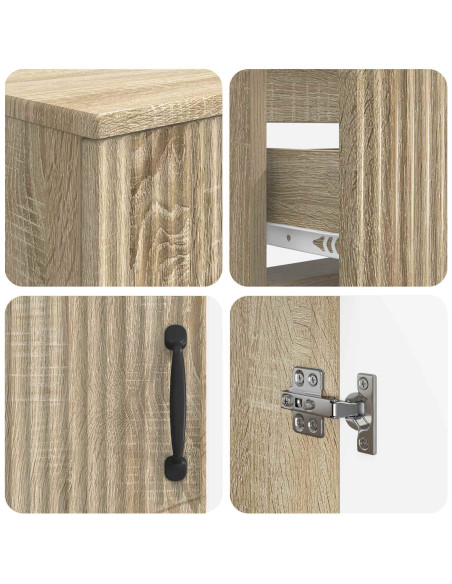 Set di Armadi da Bagno da 2 Pezzi HOORN Rovere Sonoma