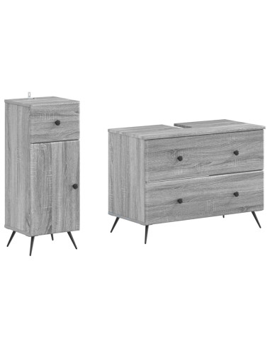 Set di Armadi da Bagno da 2 Pezzi BREDA Sonoma grigio