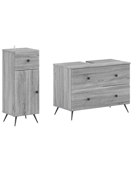 Set di Armadi da Bagno da 2 Pezzi BREDA Sonoma grigio