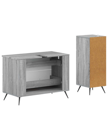 Set di Armadi da Bagno da 2 Pezzi BREDA Sonoma grigio