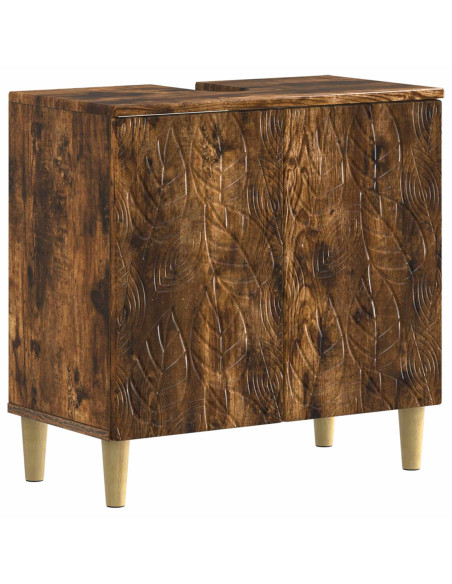 Set di Armadi da Bagno da 2 Pezzi DELFT Rovere Fumo
