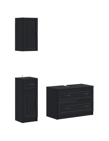 Set di armadietti da bagno in 3 pezzi UTRECHT Nero