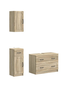 Set di armadietti da bagno in 3 pezzi UTRECHT Rovere Sonoma