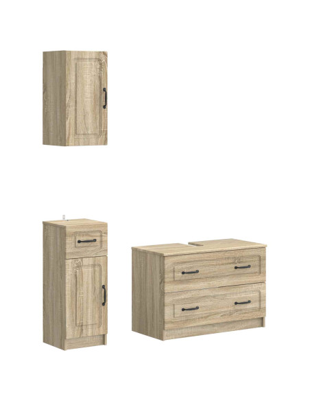 Set di armadietti da bagno in 3 pezzi UTRECHT Rovere Sonoma