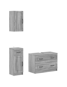 Set di armadietti da bagno in 3 pezzi UTRECHT Sonoma grigio