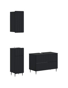 Set di armadietti da bagno in 3 pezzi ZWOLLE Nero